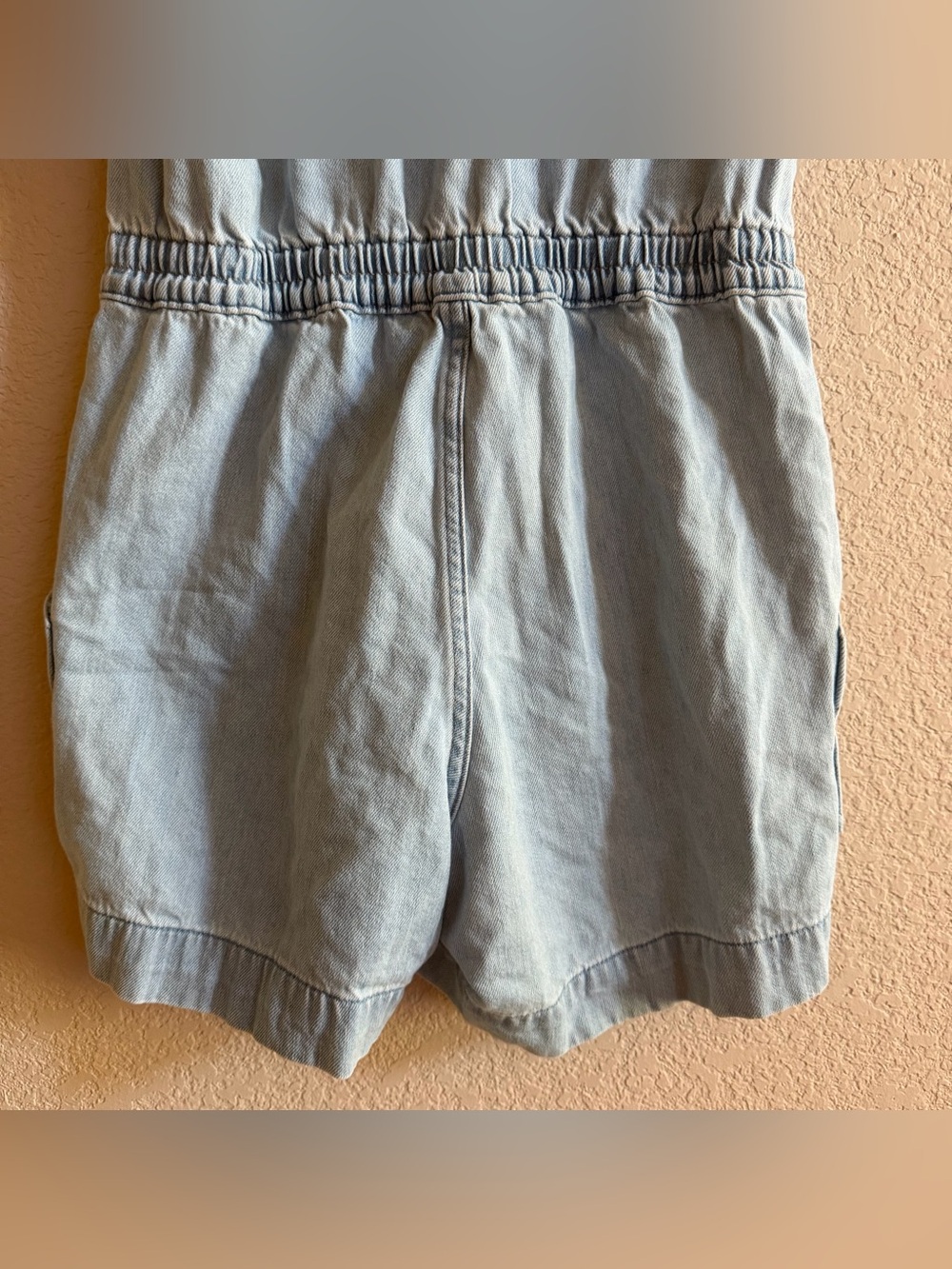 Everlane The Denim Short Coverall Zip Front Organic in Light Wash Blue Size 4 - Picture 10 of 10